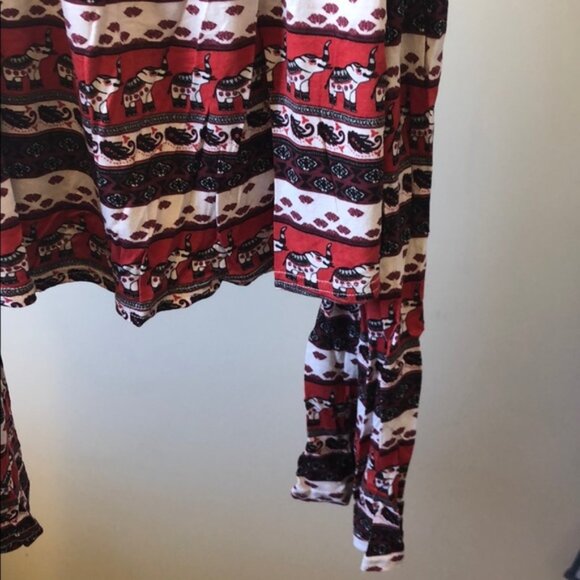 New H&M x Coachella elephant tribal festival bohemian boho cold shoulder blouse - Picture 7 of 14
